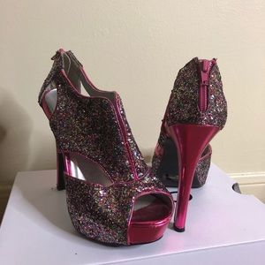 Pink & Sparkly Multicolor Heels